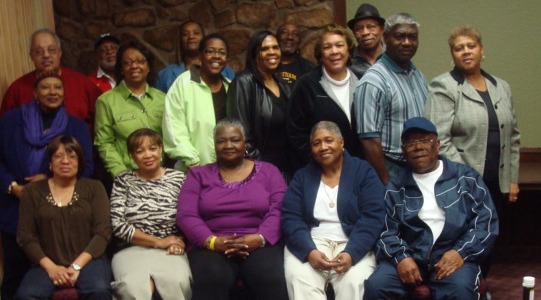 Row 1 from left to right:  Elvertta Wells,Helen Craig, Frankye Sourie, Carolyn McFrazier, Edward Marshall Row 2 from left to right:  Hylda Taylor, Shirley Corbin, Mary Cotton, Arthalia Wilkerson, Shirley Hunt, Porter Briggs, Joyce Chairs Row 3 left to rig